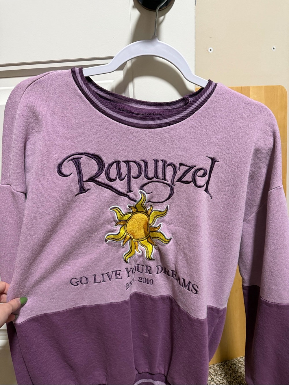 Rapunzel Graphic Two-Tone Lavender Sweater